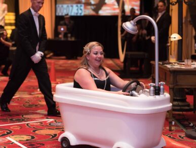 Great Gatsby Themed Activation Game bathtub gin racers.